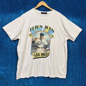 Elton John Live Los Angeles Live Rock Beige T-Shirt Size XXL